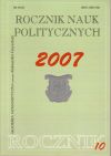 Rocznik Nauk Politycznych. Rocznik IX, Nr 10 2007